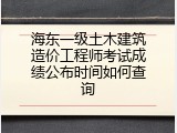 海东一级土木建筑造价工程师考试成绩公布时间如何查询