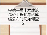 宁德一级土木建筑造价工程师考试成绩公布时间如何查询