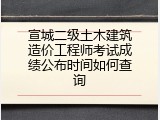 宣城二级土木建筑造价工程师考试成绩公布时间如何查询