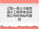 辽阳一级土木建筑造价工程师考试成绩公布时间如何查询