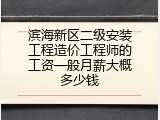 滨海新区二级安装工程造价工程师的工资一般月薪大概多少钱