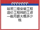 哈密二级安装工程造价工程师的工资一般月薪大概多少钱