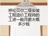 呼伦贝尔二级安装工程造价工程师的工资一般月薪大概多少钱