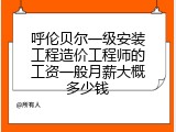 呼伦贝尔一级安装工程造价工程师的工资一般月薪大概多少钱