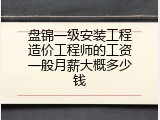 盘锦一级安装工程造价工程师的工资一般月薪大概多少钱