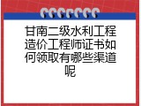 甘南二级水利工程造价工程师证书如何领取有哪些渠道呢
