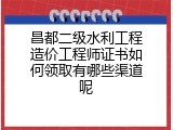 昌都二级水利工程造价工程师证书如何领取有哪些渠道呢