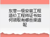 东营一级安装工程造价工程师证书如何领取有哪些渠道呢