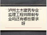 泸州土木建筑专业监理工程师限制专业吗还有哪些要求呀