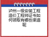 泸州一级安装工程造价工程师证书如何领取有哪些渠道呢