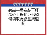 鹤岗一级安装工程造价工程师证书如何领取有哪些渠道呢