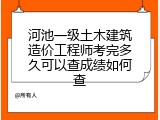 河池一级土木建筑造价工程师考完多久可以查成绩如何查