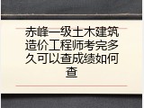 赤峰一级土木建筑造价工程师考完多久可以查成绩如何查