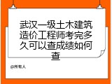 武汉一级土木建筑造价工程师考完多久可以查成绩如何查