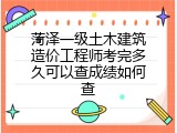 菏泽一级土木建筑造价工程师考完多久可以查成绩如何查