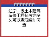 辽宁一级土木建筑造价工程师考完多久可以查成绩如何查