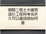 铜陵二级土木建筑造价工程师考完多久可以查成绩如何查