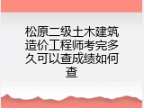 松原二级土木建筑造价工程师考完多久可以查成绩如何查