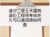 遂宁二级土木建筑造价工程师考完多久可以查成绩如何查