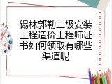锡林郭勒二级安装工程造价工程师证书如何领取有哪些渠道呢