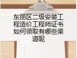 东丽区二级安装工程造价工程师证书如何领取有哪些渠道呢