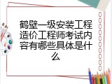 鹤壁一级安装工程造价工程师考试内容有哪些具体是什么