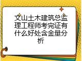 文山土木建筑总监理工程师考完证有什么好处含金量分析