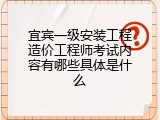 宜宾一级安装工程造价工程师考试内容有哪些具体是什么