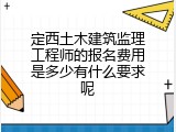 定西土木建筑监理工程师的报名费用是多少有什么要求呢