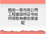 鹤岗一级市政公用工程建造师证书如何领取有哪些渠道呢