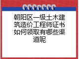 朝阳区一级土木建筑造价工程师证书如何领取有哪些渠道呢