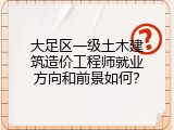 大足区一级土木建筑造价工程师就业方向和前景如何？