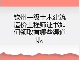 钦州一级土木建筑造价工程师证书如何领取有哪些渠道呢