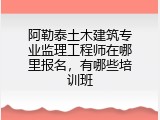 阿勒泰土木建筑专业监理工程师在哪里报名，有哪些培训班