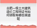 合肥一级土木建筑造价工程师证书如何领取有哪些渠道呢