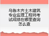 乌鲁木齐土木建筑专业监理工程师考试成绩在哪里查询怎么查