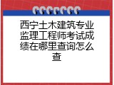 西宁土木建筑专业监理工程师考试成绩在哪里查询怎么查