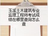 玉溪土木建筑专业监理工程师考试成绩在哪里查询怎么查