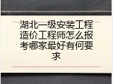 湖北一级安装工程造价工程师怎么报考哪家最好有何要求