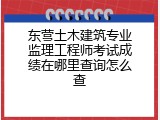 东营土木建筑专业监理工程师考试成绩在哪里查询怎么查