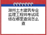 湖州土木建筑专业监理工程师考试成绩在哪里查询怎么查