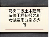 鹤岗二级土木建筑造价工程师报名和考试费用分别多少钱