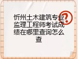 忻州土木建筑专业监理工程师考试成绩在哪里查询怎么查