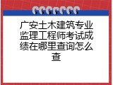 广安土木建筑专业监理工程师考试成绩在哪里查询怎么查