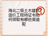 海北二级土木建筑造价工程师证书如何领取有哪些渠道呢