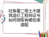 吐鲁番二级土木建筑造价工程师证书如何领取有哪些渠道呢