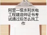 阿里一级水利水电工程建造师证书考试通过后怎么找工作