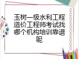 玉树一级水利工程造价工程师考试找哪个机构培训靠谱呢
