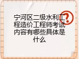 宁河区二级水利工程造价工程师考试内容有哪些具体是什么