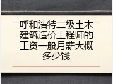 呼和浩特二级土木建筑造价工程师的工资一般月薪大概多少钱